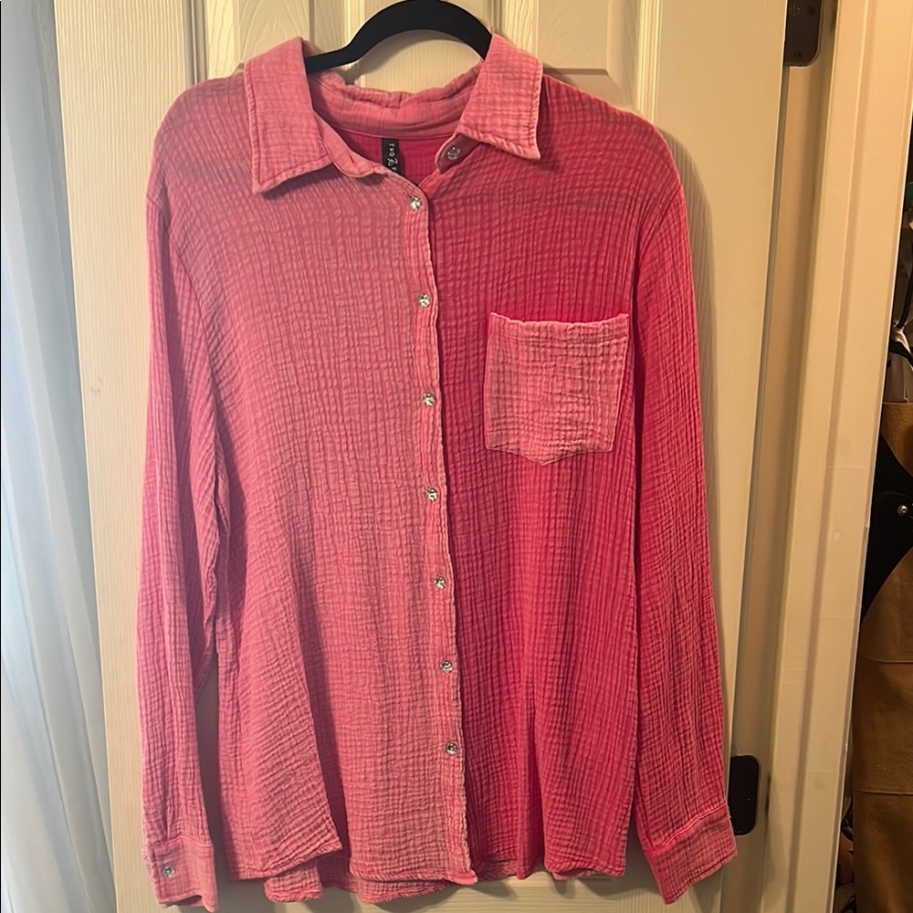Pink Button-Up Shirt